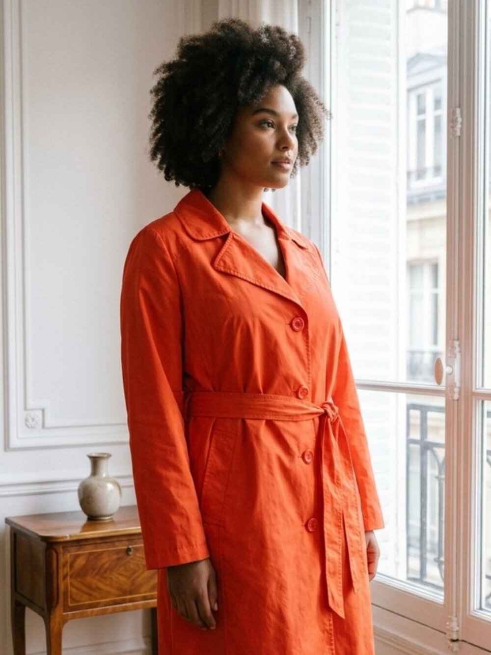 Bold Spirit Outerwear Women’s Red Belted Raincoat Coat Size 16-18W